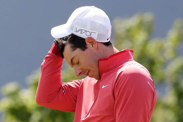 A bad day at the office for Rory McIlroy, who hit a nineoverpar 80 at the Irish Open, which he hosts. Picture: Paul Faith/AFP/Getty