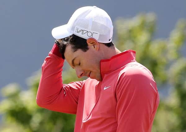 A bad day at the office for Rory McIlroy, who hit a nineoverpar 80 at the Irish Open, which he hosts. Picture: Paul Faith/AFP/Getty