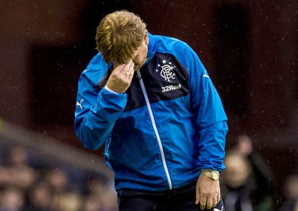 Rangers manager Stuart McCall cuts a dejected figure at full-time. Picture: SNS