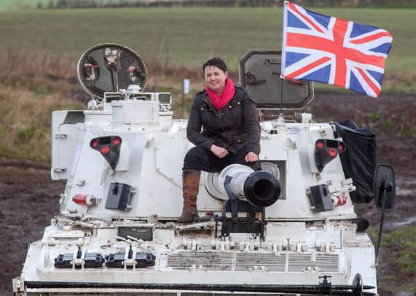 Ruth Davidson on the election campaign trail in April  she faces a real battle unless her party can somehow stop its slow, managed decline. Picture: TSPL
