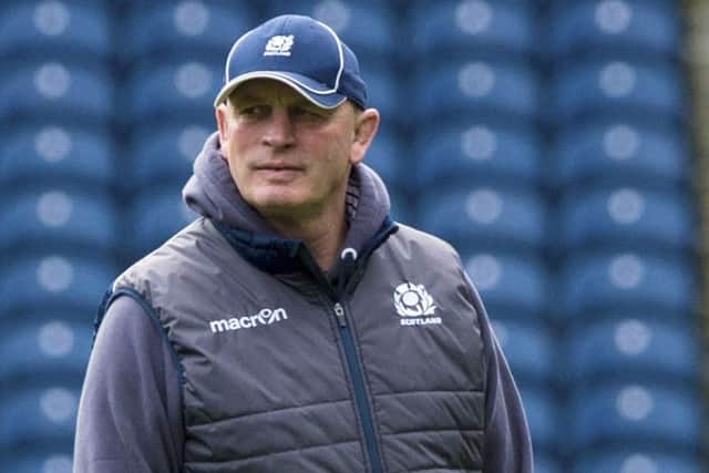 Scotland Rugby Head Coach Vern Cotter watches over training. Picture: SNS