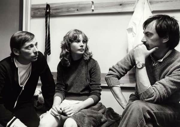 Jake DArcy, left, with Dee Hepburn and director Bill Forsyth on the set of Gregorys Girl. The 1981 romantic comedy was a surprise hit around the world. Photograph: Kobal