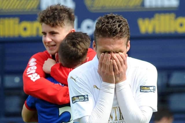 Dejected Falkirk Player Luke Leahy. Picture: TSPL