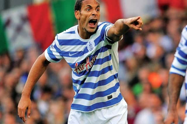 Rio Ferdinand, who has announced his retirement, ended his career at Queens Park Rangers, where he had rejoined his first manager, Harry Redknapp. Photograph: AFP/Getty