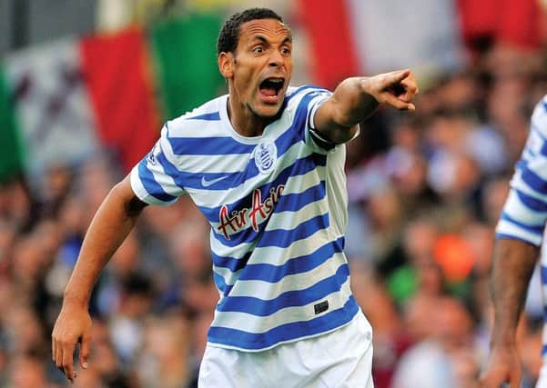 Rio Ferdinand, who has announced his retirement, ended his career at Queens Park Rangers, where he had rejoined his first manager, Harry Redknapp. Photograph: AFP/Getty