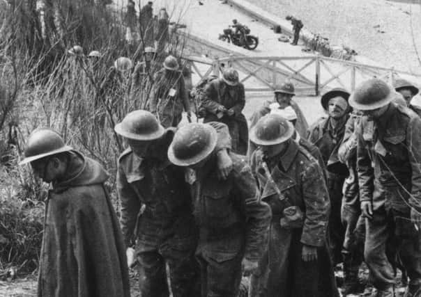 Soldiers from the 51st Highland Division and French comrades march into captivity. Picture: Getty