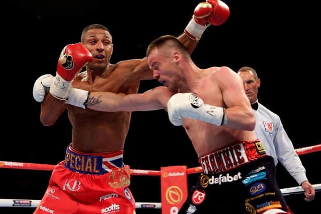 Kell Brook, left, and Frankie Gavin exchange blows in their IBF title fight  Picture: Getty