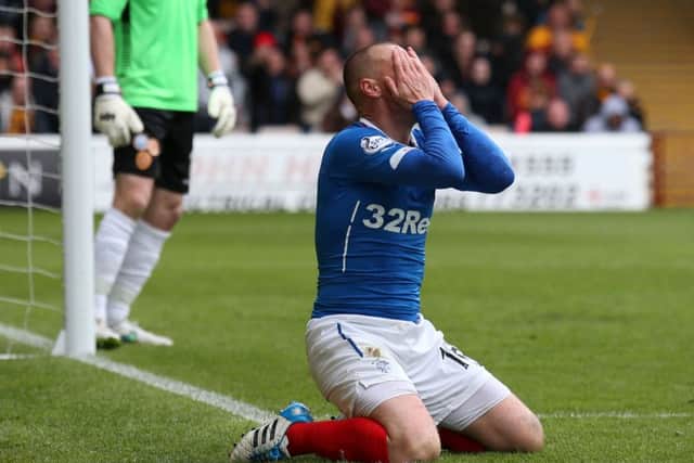 Kenny Miller reacts to a non-decision during the first half. Picture: PA
