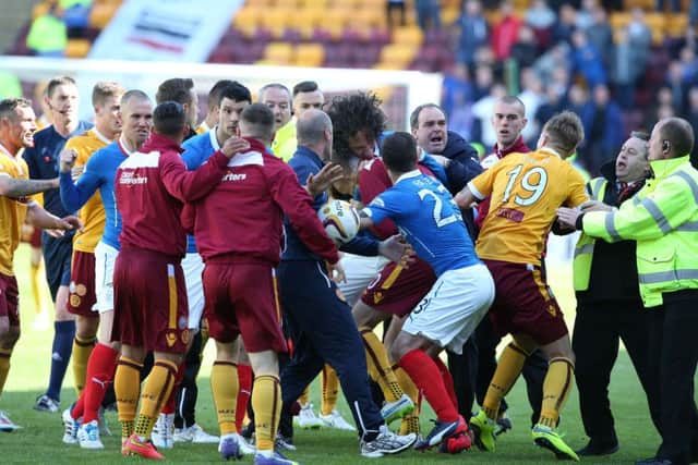 Rangers player Bilel Mohsni reacts during an incident after the Scottish Premiership Play Off Final. Picture: PA