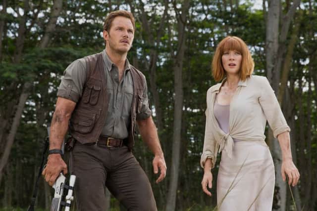 Jurassic World - Chris Pratt as Owen Brady and Bryce Dallas Howard as Claire Dearing. Picture: Contributed