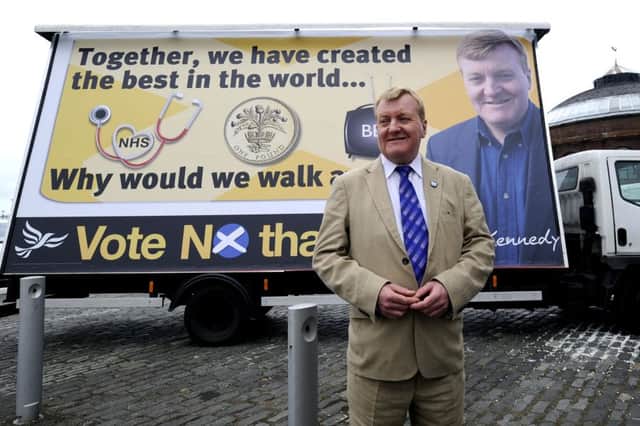 Charles Kennedy launching a pro-UK poster in September last year. Picture: John Devlin