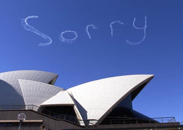 Skywriting your apology above Sydney Harbour is one way of making sure no one misses your message. Picture: AP