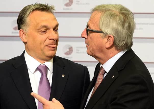 Hungarian prime minister Viktor Orban (left) and European Commission president Jean-Claude Juncker last month. Picture: AFP/Getty