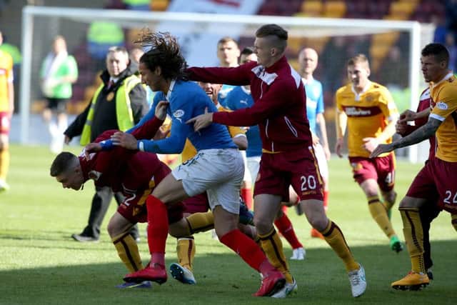 The incident after the Scottish Premiership Play Off Final, second leg match at Fir Park. Picture: PA
