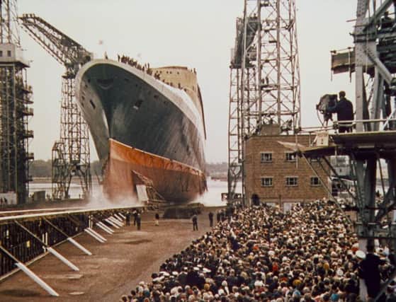The launching of the Cunard liner Queen Elizabeth II in 1967. Picture: PA