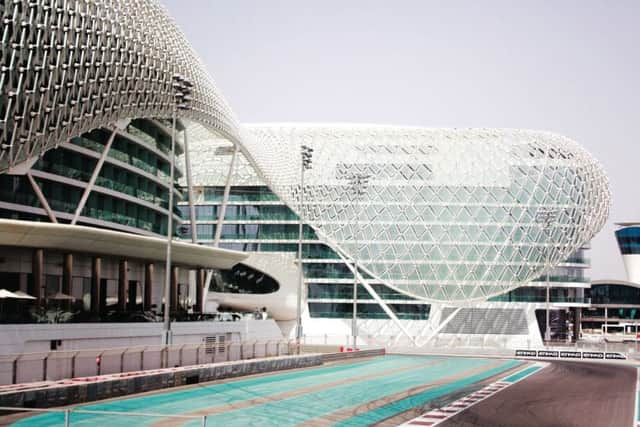 Yas Viceroy Abu Dhabi, which straddles the Yas Marina F1 circuit. Picture: Contributed