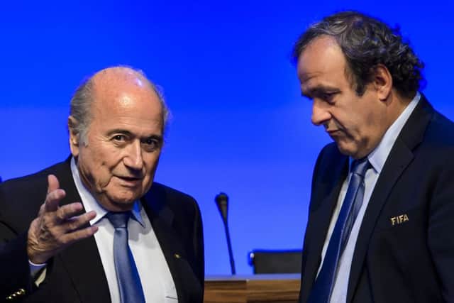 Sepp Blatter and Uefa president Michel Platini. Picture: Getty