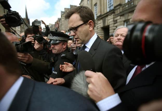 Former News of the World editor Andy Coulson leaves the High Court in Edinburgh. Picture: PA