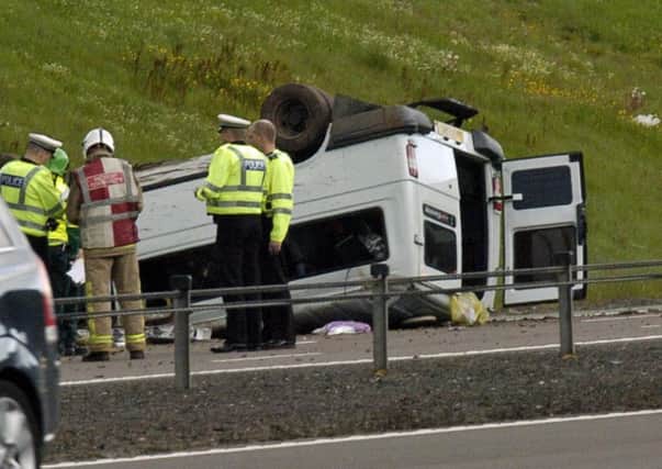 Crash occurred on the A74M north of Beattock on the southbound carriageway. Picture: Bob Geddes