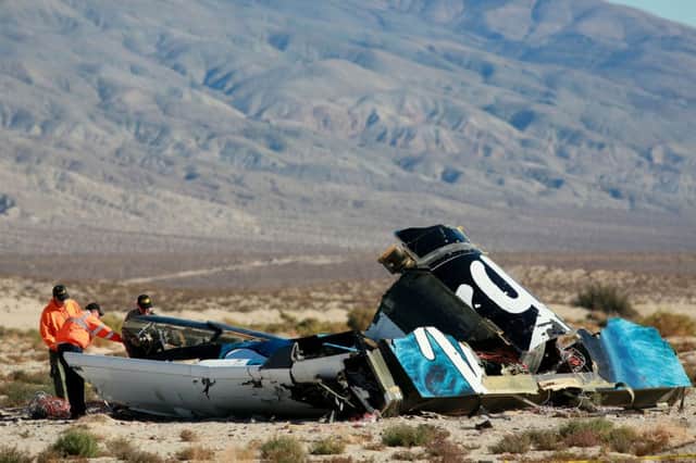 The Virgin Galactic SpaceShip 2 crashed on October 31, 2014. Picture: Getty