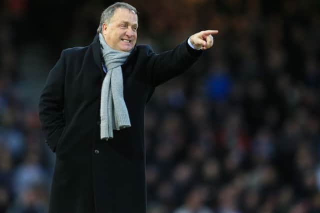 Dick Advocaat gestures on the touchline against West Ham United. Picture: PA