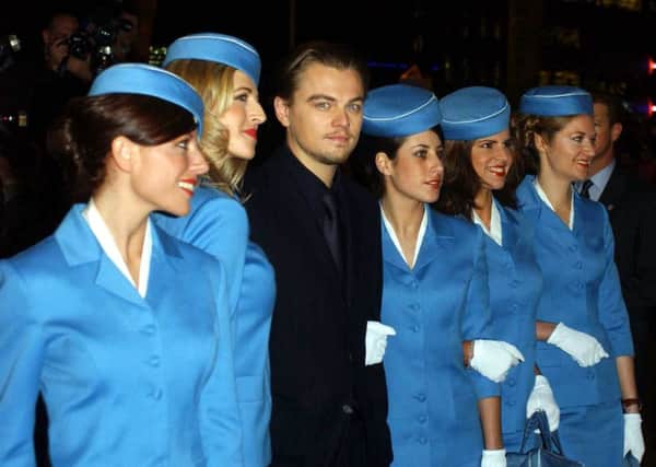 Leonardo DiCaprio poses in the classic image of the so-called golden age of air travel. Picture: PA