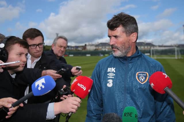 Irelands assistant manager Roy Keane refused to answer questions on anything other than the teams forthcoming matches. Picture:PA