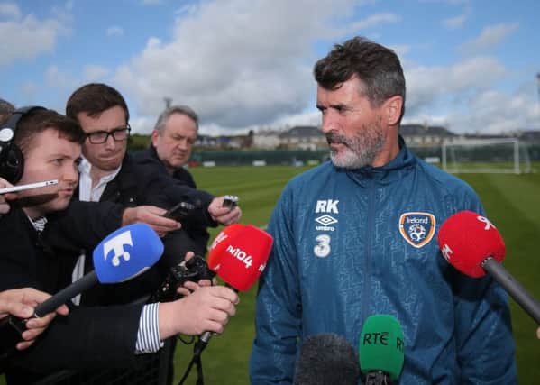 Irelands assistant manager Roy Keane refused to answer questions on anything other than the teams forthcoming matches. Picture:PA