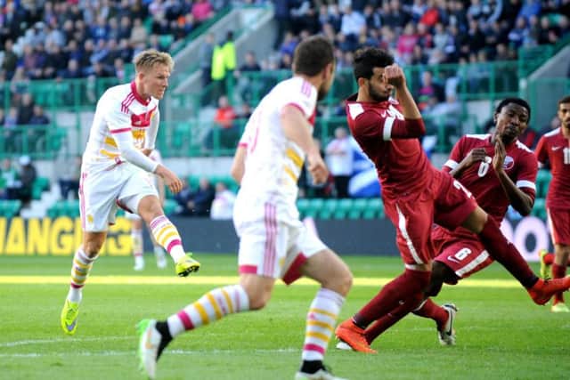 Matt Ritchie, left, scores the game's only goal. Picture: Jane Barlow
