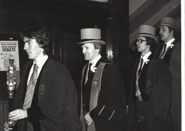 Charles Kennedy, centre, with Vince Gallagher, Clark McGuinn, Ross McKenzie, and the Observer Mace, 1980. Picture: Contributed