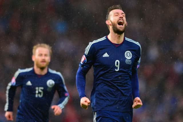 Steven Fletcher celebrates scoring against Gibraltar. Picture: Getty Images