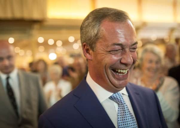 Nigel Farage, leader of the Ukip, arrives at Winter Garden on June 6, 2015 in Eastbourne, England.  Picture: Getty