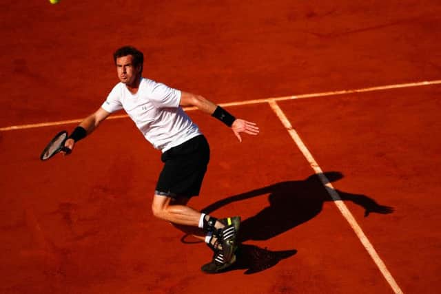 Andy Murray tracks back in his semi-final French Open match against Novak Djokovic of Serbia. Picture: Getty Images