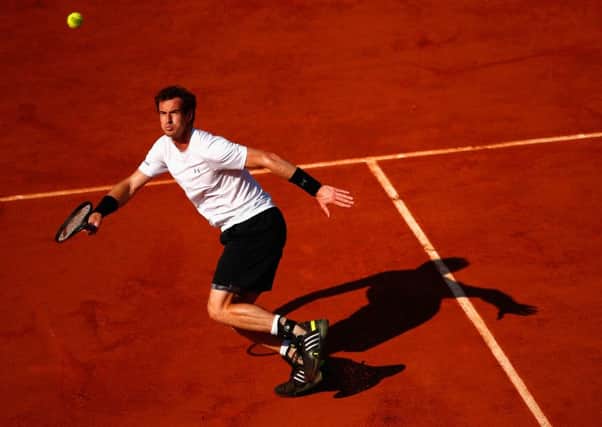 Andy Murray tracks back in his semi-final French Open match against Novak Djokovic of Serbia. Picture: Getty Images