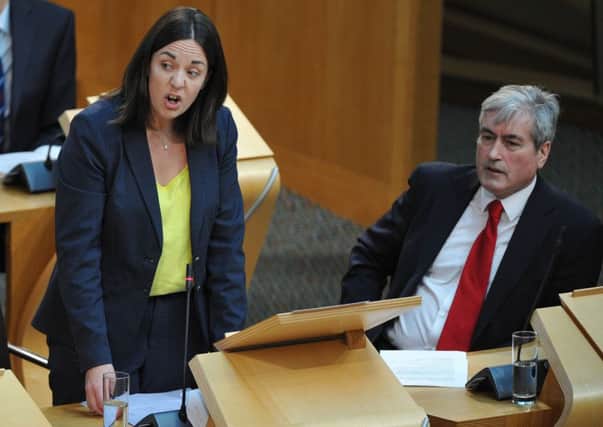 Scottish Labour leadership candidate Kezia Dugdale with Iain Gray, right. Picture: Ian Rutherford