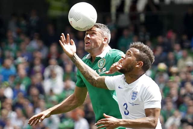 Jon Walters and Ryan Bertrand battle for the ball. Picture: AP