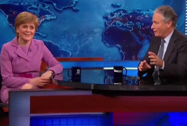 Nicola Sturgeon during her appearance on the Daily Show with Jon Stewart. Picture: Contributed