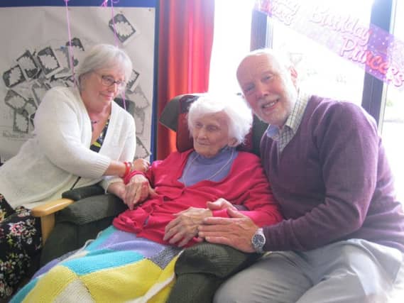 Rene with her nephew Clive Chapman and his wife Lesley. Picture: submitted