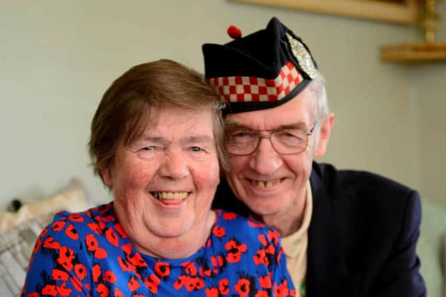 Former soldier Geordie and wife Betty Rhodick, from Lochgilphead, Argyll. Picture: Hemedia