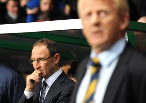 Republic of Ireland manager Martin O'Neill and Scotland manager Gordon Strachan at the last encounter in November at Celtic Park. Picture: Lisa Ferguson