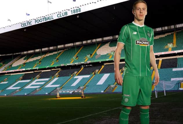 Stefan Johansen models the new away kit. Picture: Contributed