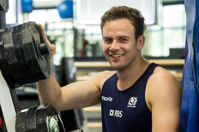 Ruaridh Jackson takes a breather during a morning gym session. Picture: SNS