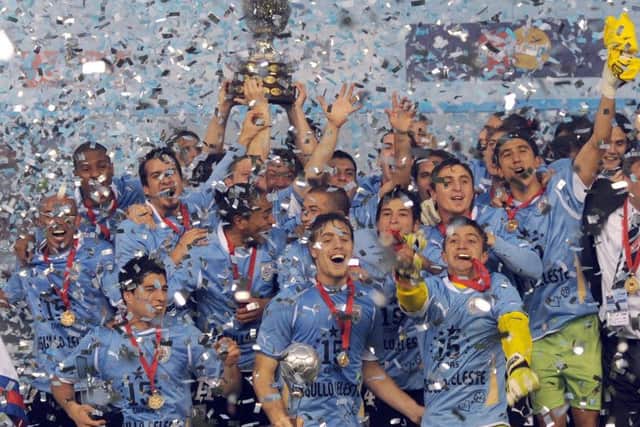 Uruguay lifted the Copa America in Argentina in 2011 but will be without the suspended Luis Suarez. Picture: AFP/Getty