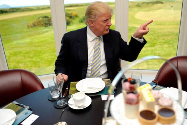 Donald Trump opens his Trump Turnberry clubhouse. Picture: Hemedia