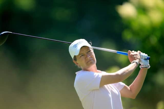Catriona Matthew plays a shot during her practice round for the KPMG Women's PGA Championship at Westchester Country Club. Picture: Getty