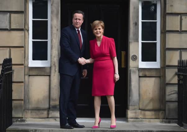 Prime Minister David Cameron meets with First Minister Nicola Sturgeon at Bute House in May. Picture: Getty Images