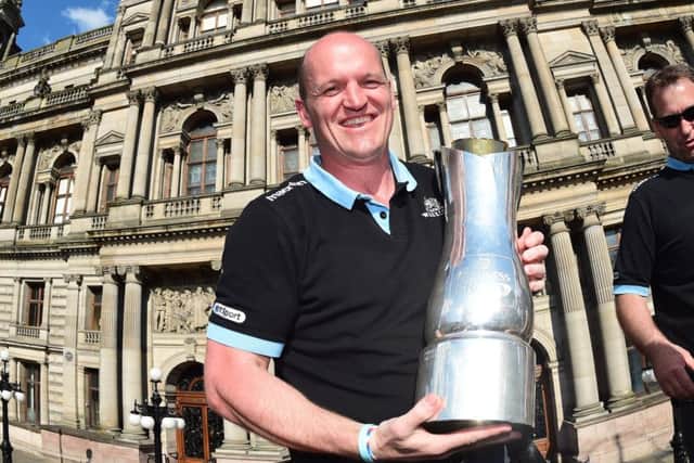 Gregor Townsend, with the Guinness Pro12 trophy, has great faith in pre-season plan. Picture: SNS