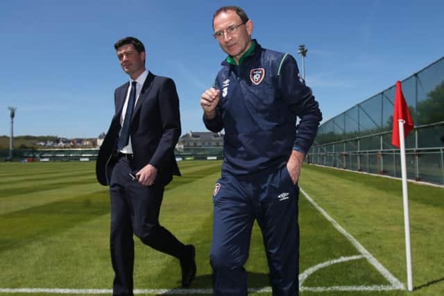 Republic of Ireland manager Martin ONeill at his sides Gannon Park training base in Dublin yesterday. Picture: PA