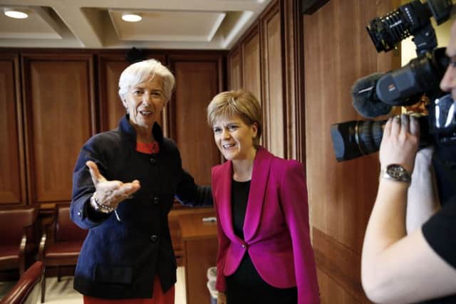 The First Minister meets IMF managing director Christine Lagarde in Washington DC. Picture: AP