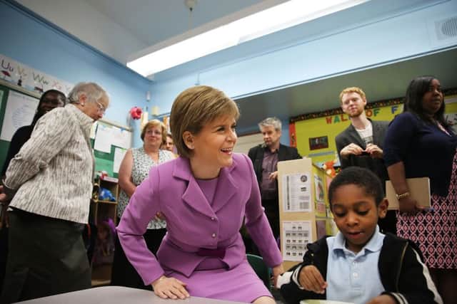Nicola Sturgeon visiting a school in Brooklyn, New York. Picture: Getty